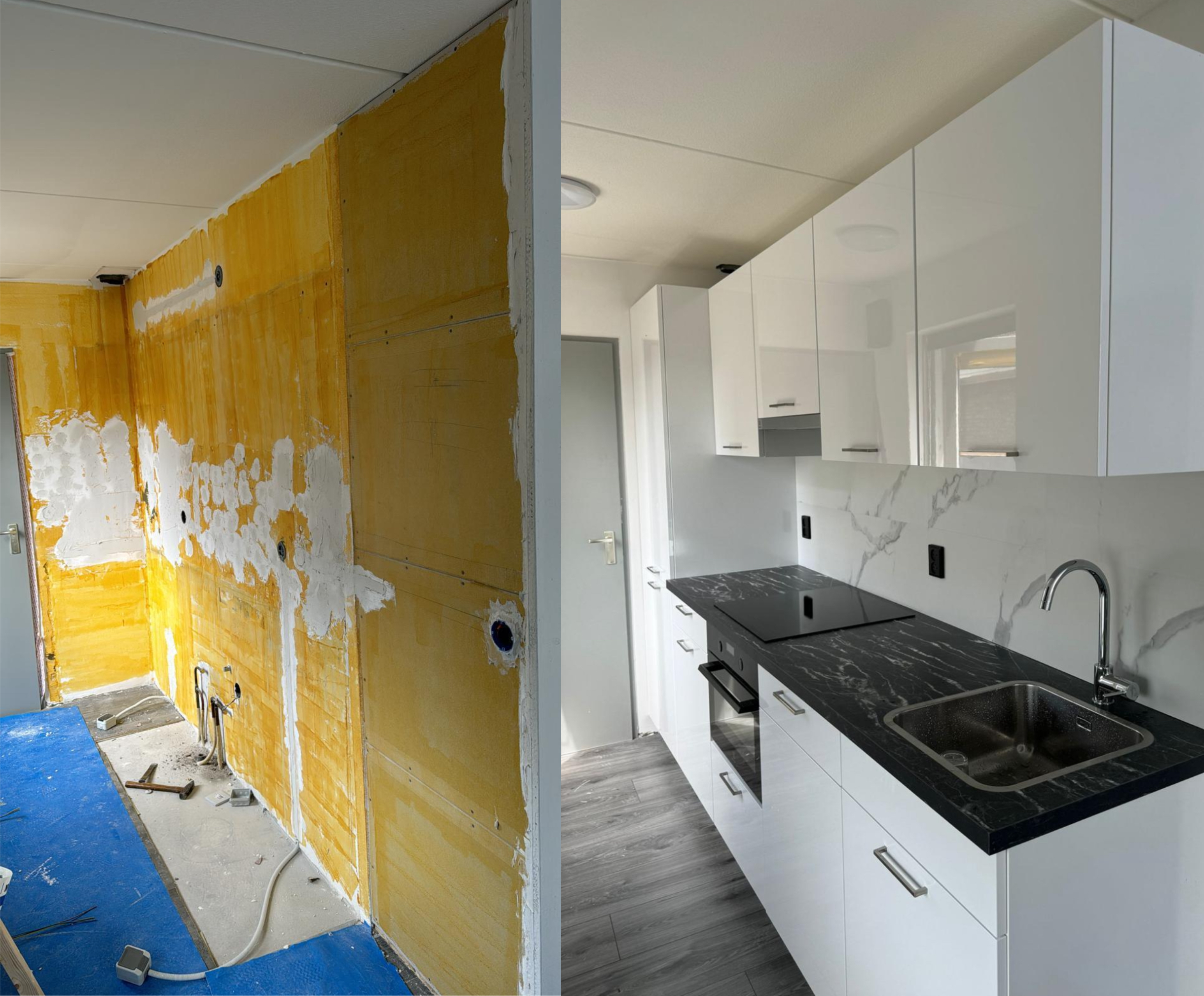 Előtte-utána fotó egy lakásfelújításról